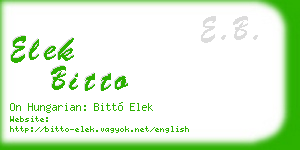 elek bitto business card