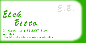 elek bitto business card